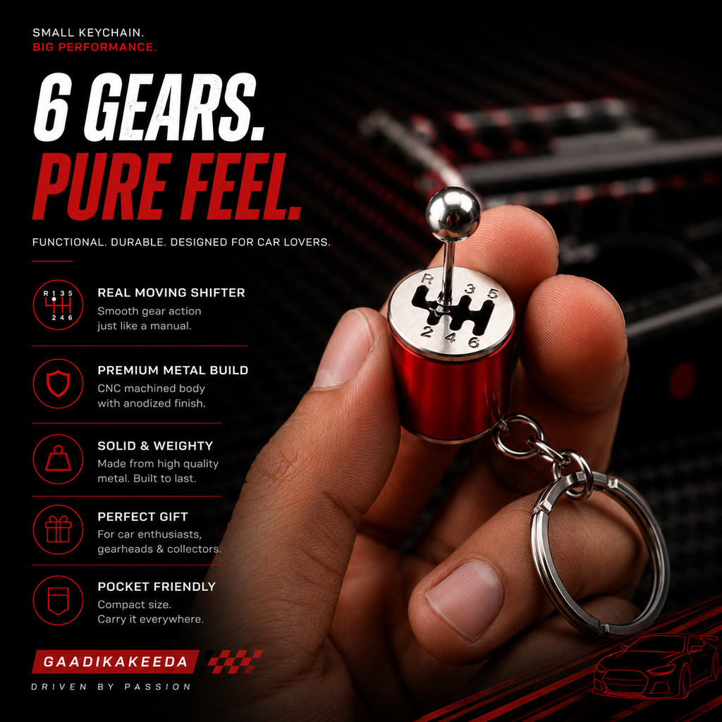 6-Speed Manual Gearbox Keychain ⚙️ | Functional Gear Shifter | Premium Metal Keychain