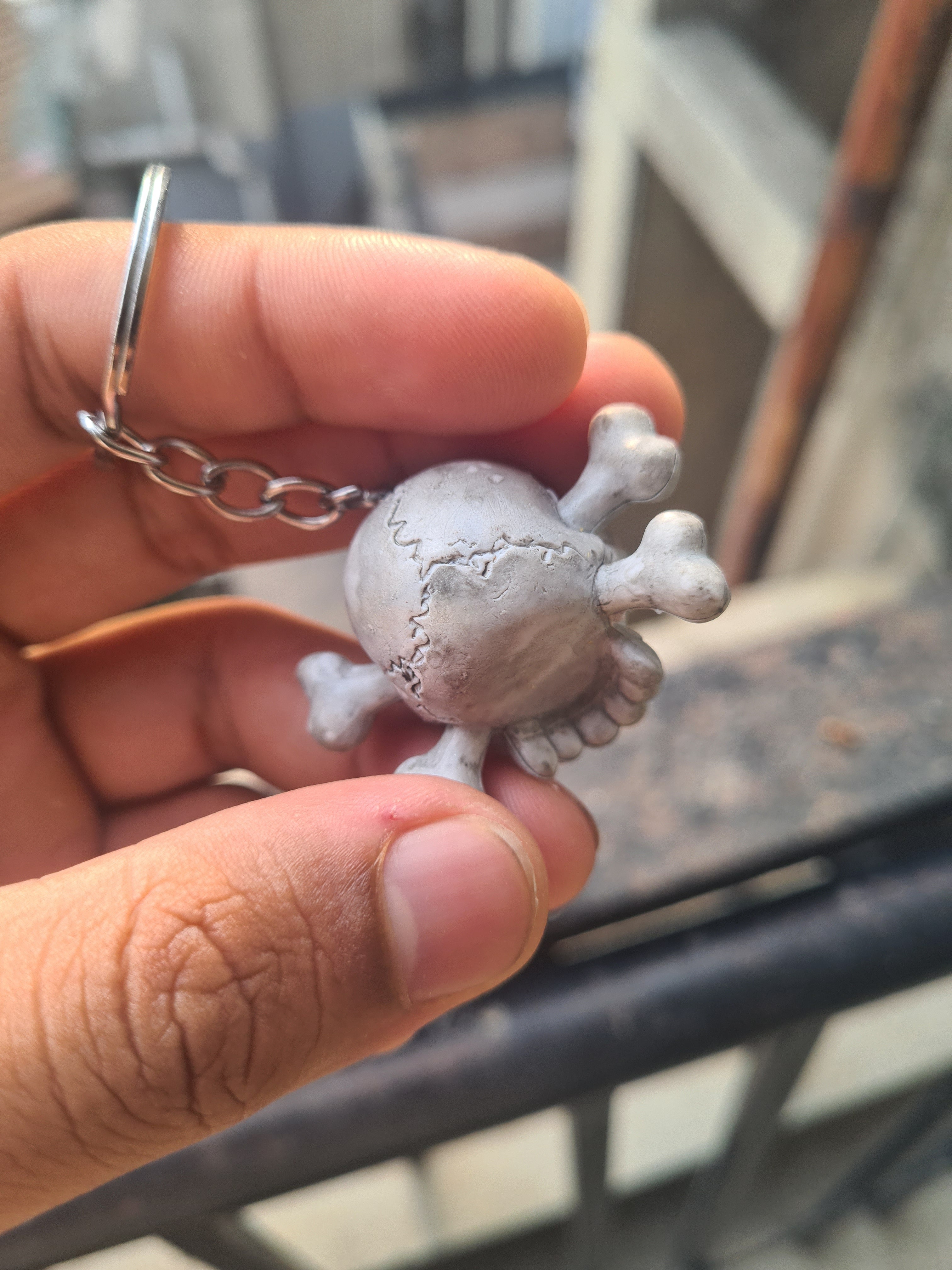 Jolly Rogue Skull Keychain ☠️ | Red-Eyed Crossbones | Premium Gothic Keychain