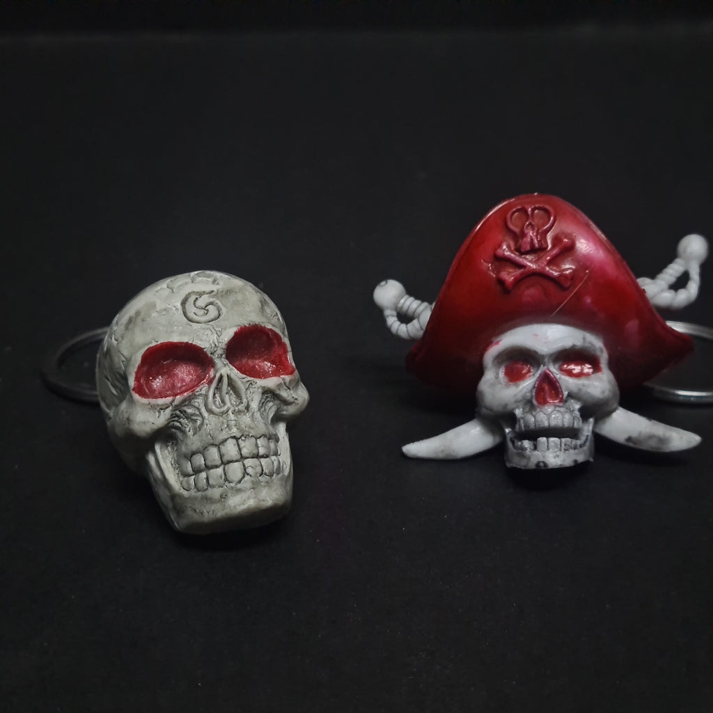 Outlaw Skull Keychain 💀 | Red-Eyed Gothic Skull | Premium Keychain