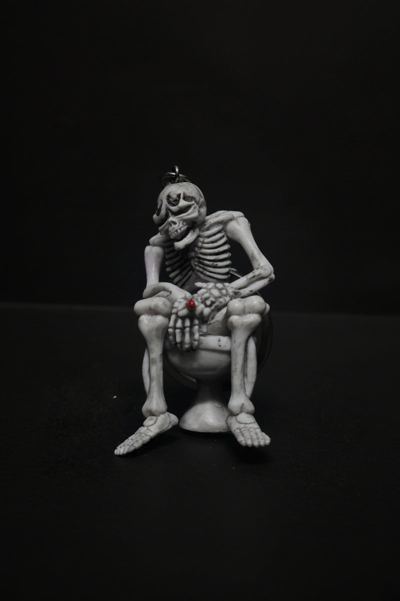 No F*cks Given Skeleton Keychain 💀🚬 | Toilet Skeleton | Funny Gothic Collectible
