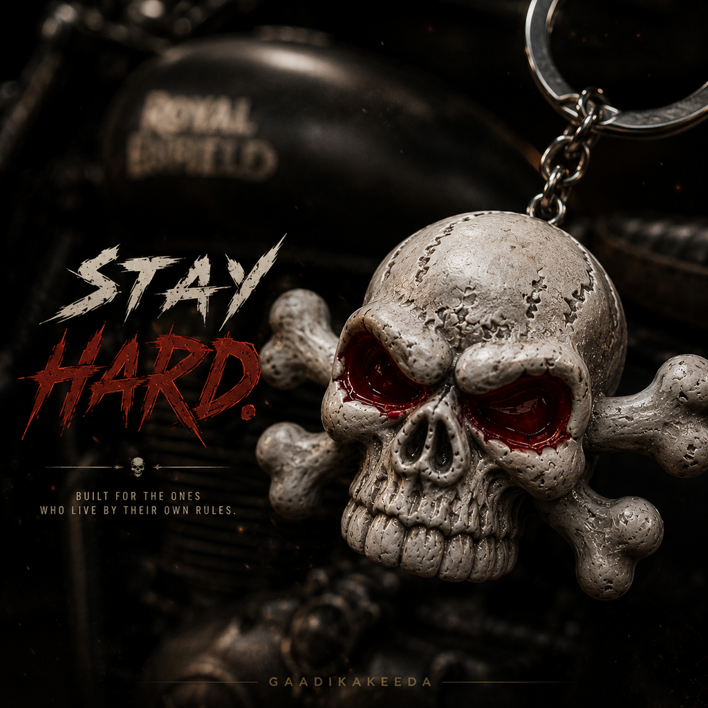 Jolly Rogue Skull Keychain ☠️ | Red-Eyed Crossbones | Premium Gothic Keychain