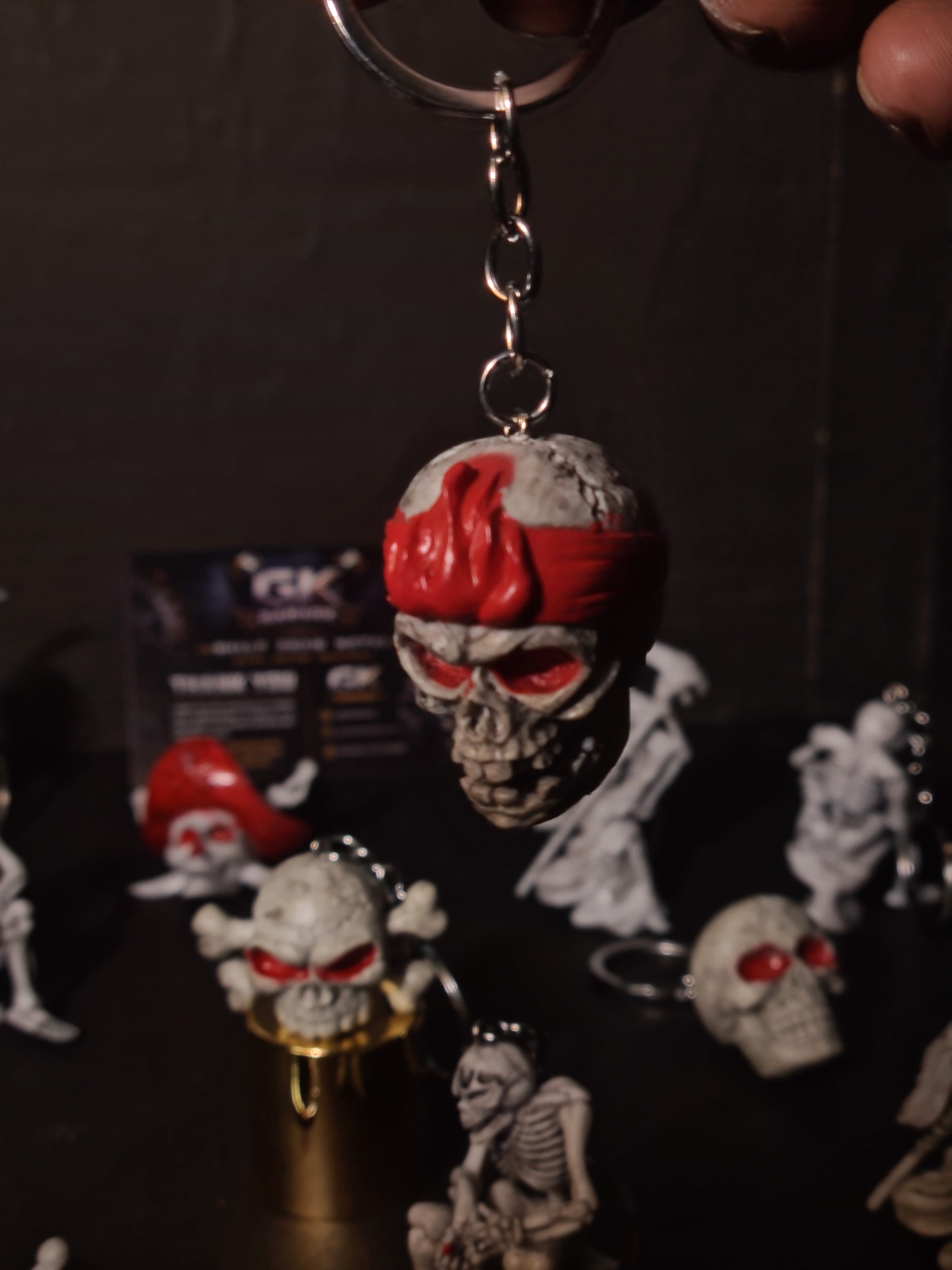 Outlaw Skull Keychain 💀🔥 | Red Bandana Skull | Premium Keychain