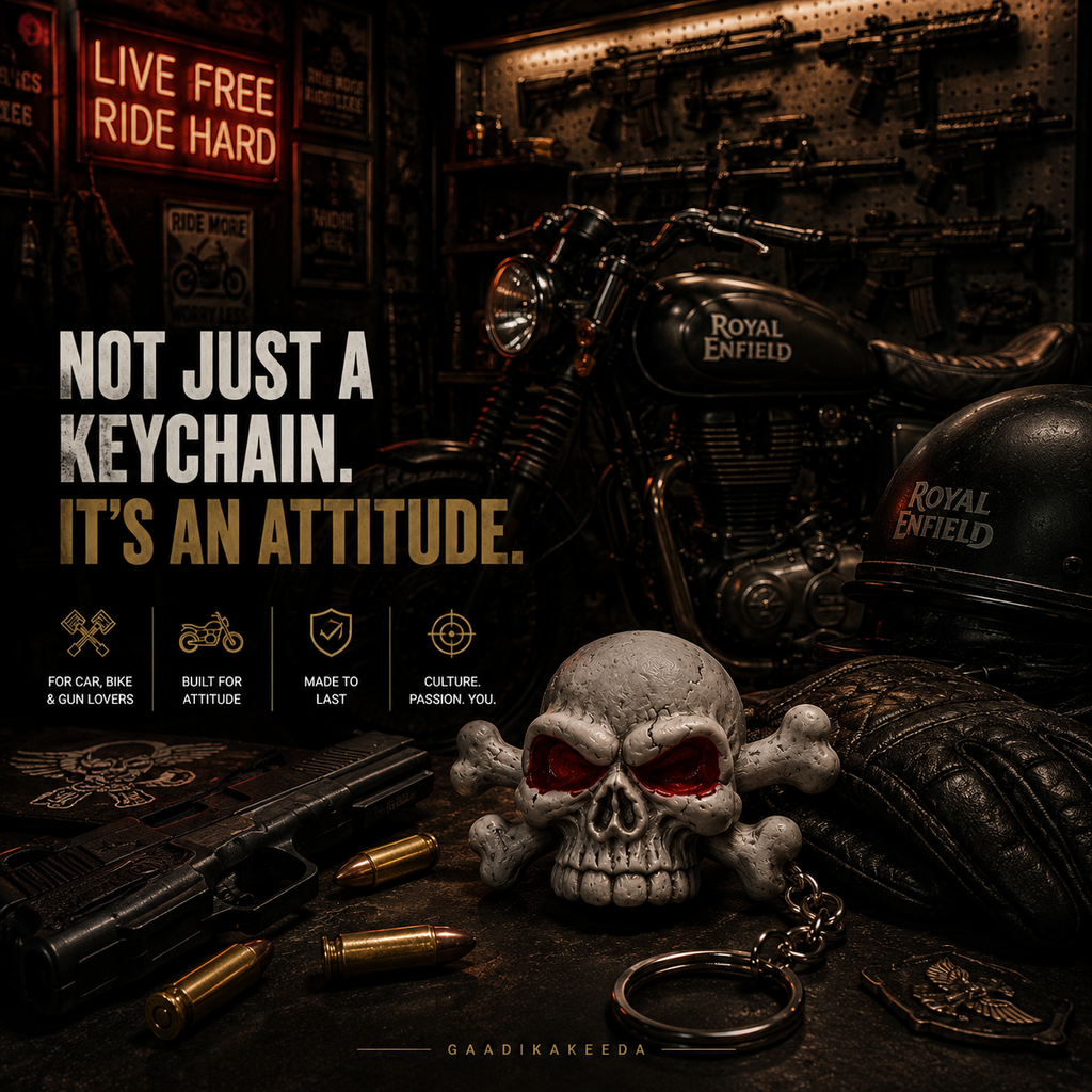 Jolly Rogue Skull Keychain ☠️ | Red-Eyed Crossbones | Premium Gothic Keychain