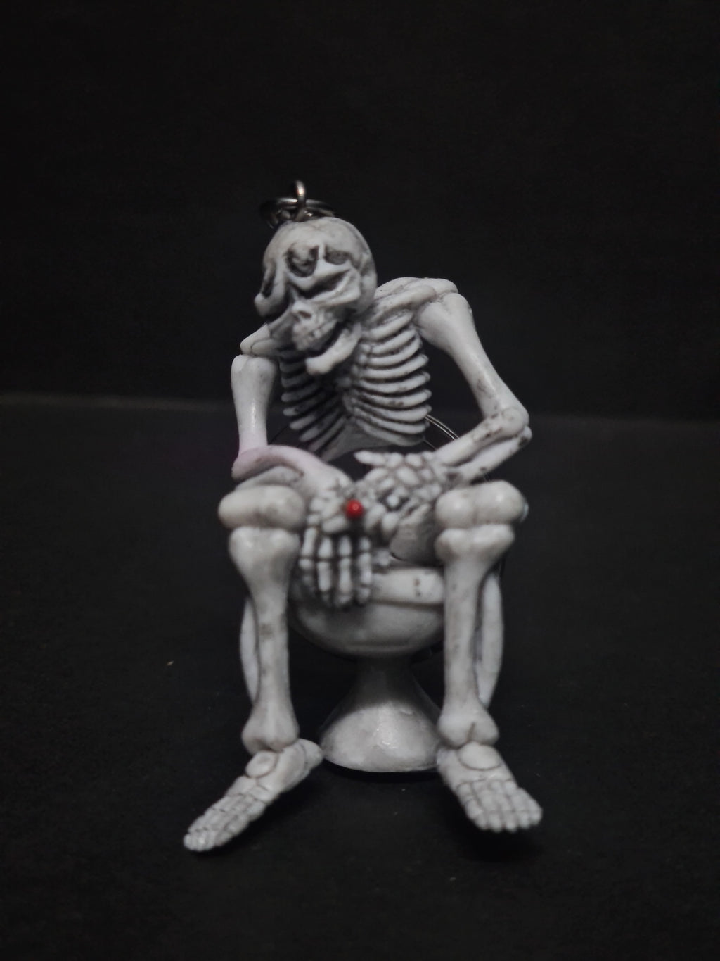 No F*cks Given Skeleton Keychain 💀🚬 | Toilet Skeleton | Funny Gothic Collectible