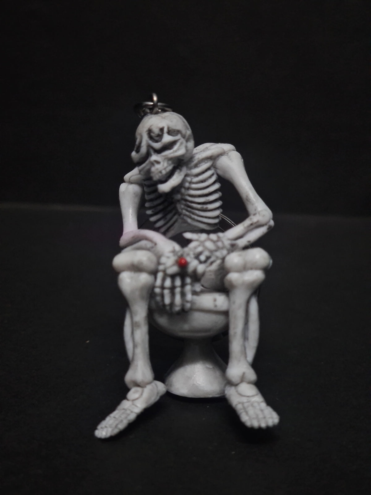 No F*cks Given Skeleton Keychain 💀🚬 | Toilet Skeleton | Funny Gothic Collectible