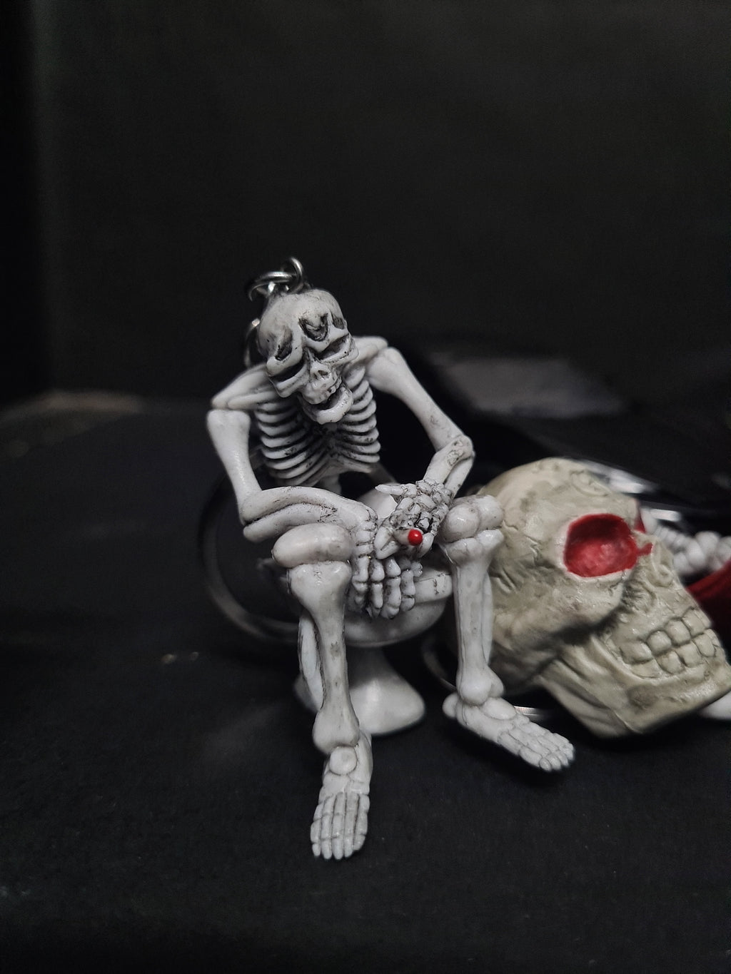 No F*cks Given Skeleton Keychain 💀🚬 | Toilet Skeleton | Funny Gothic Collectible