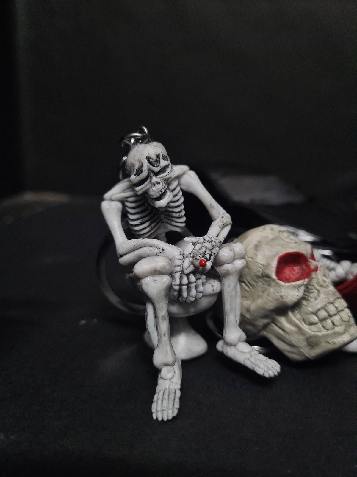 No F*cks Given Skeleton Keychain 💀🚬 | Toilet Skeleton | Funny Gothic Collectible