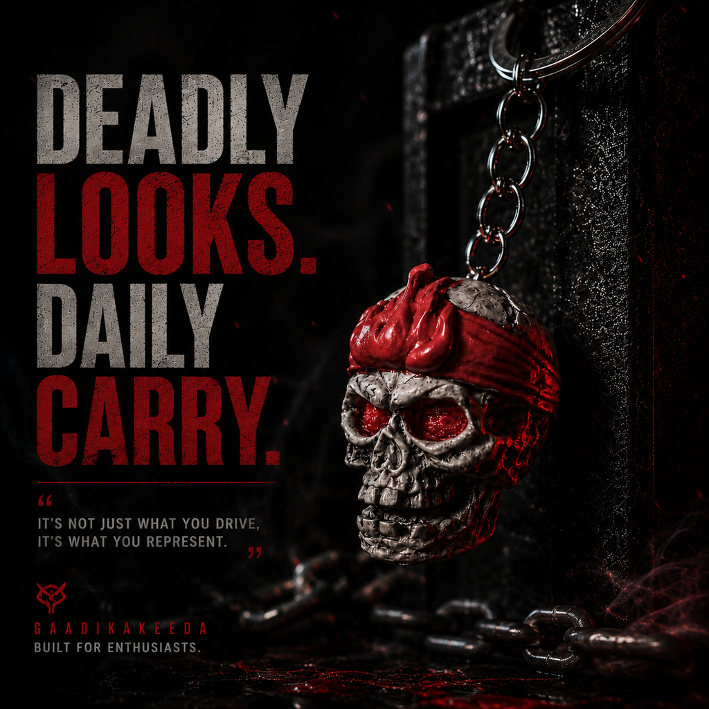 Outlaw Skull Keychain 💀🔥 | Red Bandana Skull | Premium Keychain